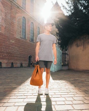 Tageweise-Shopper-Cognacfarben