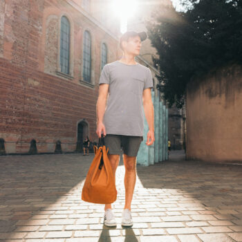 Tageweise-Shopper-Cognacfarben